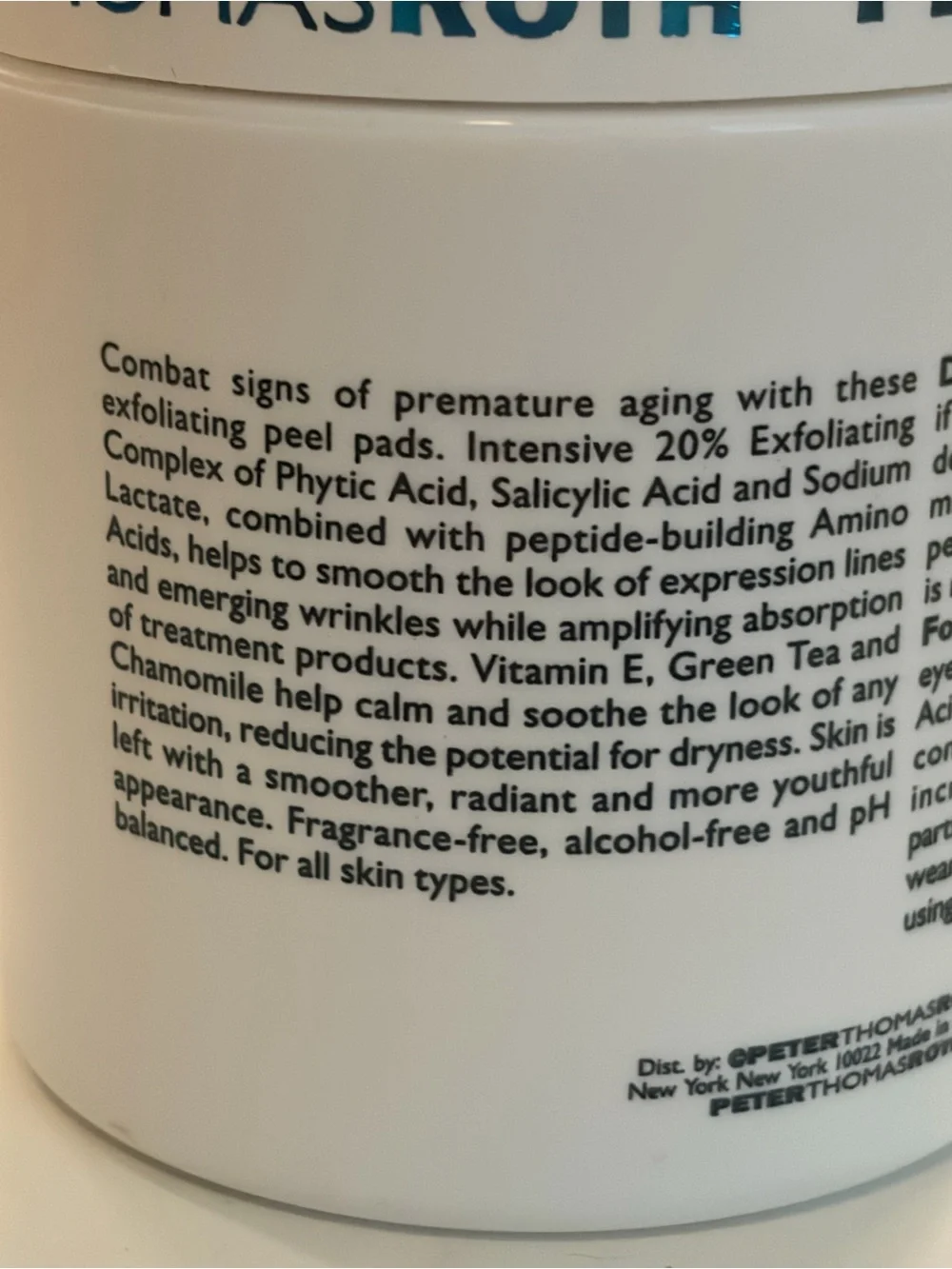 Peter Thomas Roth Peptide Skinjection Exfoliating Peel Pads